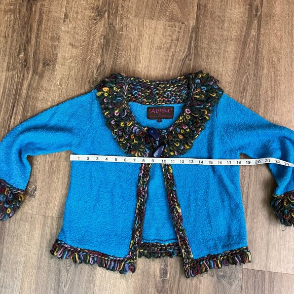 Philip Jane Gordon “ADIEU” Artsy Shag Colorful Sweater Sz S - Picture 9 of 12